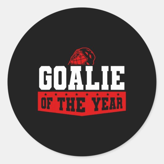 Hockey Keeper Helm Sportprijs Uitzicht Ronde Sticker (Voorkant)