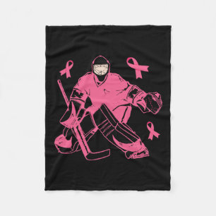 Hockey Keeper Pink Ribbon Borstkanker Awareness Fleece Deken