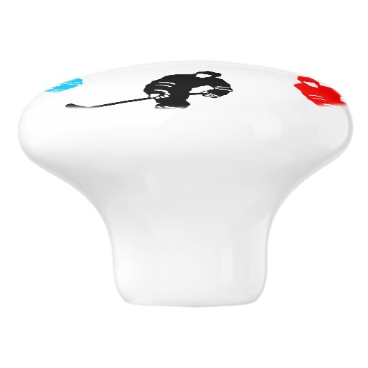 Hockey Keramische Knop (Zijkant)