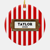 Hockey Kerst Cadeau Keramisch Ornament (Achterkant)