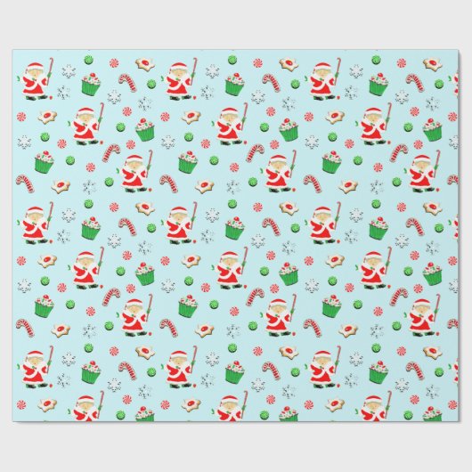 hockey kerst cadeaupapier (Vlak)