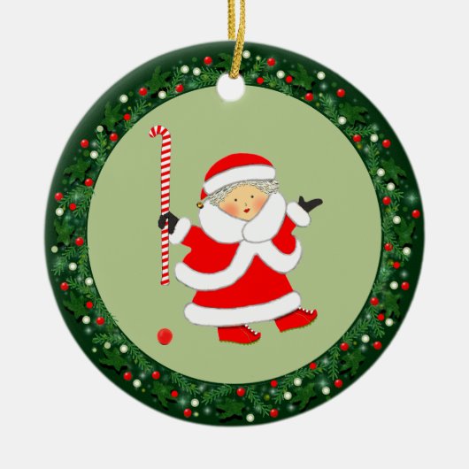 Hockey Kerst Collectie Keramisch Ornament (Voorkant)