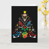 Hockey Kerstboom Cadeau, Hockeyliefhebbers hobby's Kaart (Gele Bloem)
