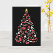 Hockey Kerstboom Kaart (Gele Bloem)