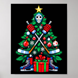 Hockey Kerstboom Kerstmis Nieuwjaar Hockeyspeler  Poster