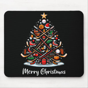 Hockey Kerstboom Lichtjes Grappige Hockey Speler X Muismat