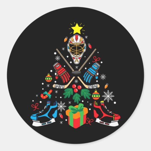 Hockey-kerstboomgeschenk, Hockey Lovers-Hobbies Ronde Sticker (Voorkant)