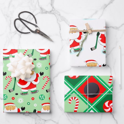 Hockey Kerstcadeau Inpakpapier Vel (Voorkant)