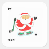Hockey Kerstcadeau Label Stickers (Voorkant)