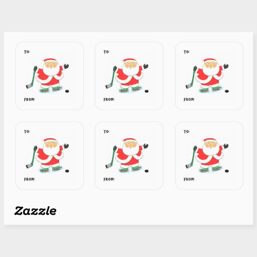Hockey Kerstcadeau Label Stickers (Vel)