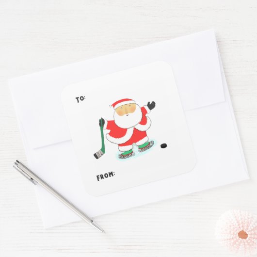 Hockey Kerstcadeau Label Stickers (Envelop)