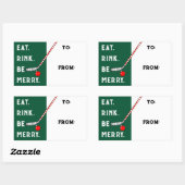 Hockey Kerstcadeau-labels Rechthoekige Sticker (Vel)