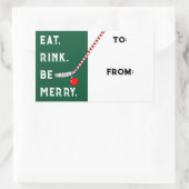 Hockey Kerstcadeau-labels Rechthoekige Sticker (Tas)