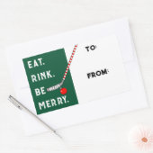 Hockey Kerstcadeau-labels Rechthoekige Sticker (Envelop)