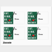 Hockey Kerstcadeau-labels Rechthoekige Sticker (Vel)