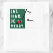 Hockey Kerstcadeau-labels Rechthoekige Sticker (Tas)
