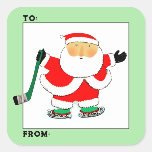 Hockey Kerstcadeau-labels Vierkante Sticker (Voorkant)