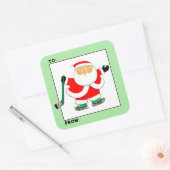 Hockey Kerstcadeau-labels Vierkante Sticker (Envelop)