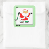 Hockey Kerstcadeau-labels Vierkante Sticker (Tas)