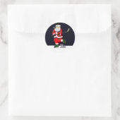 Hockey Kerstcadeau Tags Ronde Sticker (Tas)