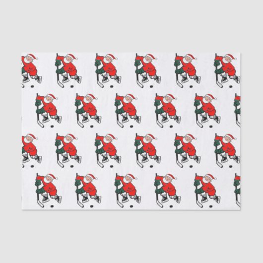 Hockey-kerstcadeaupapier Tissuepapier (Voorkant)