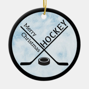 Hockey-kerstcirkel ornament - Blauwe ijstokken