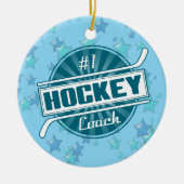 Hockey kerstdecoratie, #1 Hockey Coach Keramisch Ornament (Voorkant)