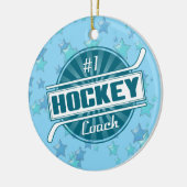 Hockey kerstdecoratie, #1 Hockey Coach Keramisch Ornament (Links)