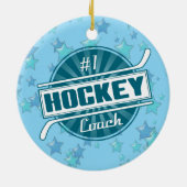 Hockey kerstdecoratie, #1 Hockey Coach Keramisch Ornament (Achterkant)