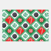 Hockey kerstfeestdag cadeaupapier voor cadeautjes (Voorkant 3)