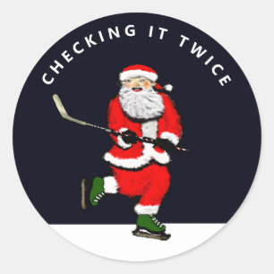 Hockey Kerstfeestdag Humor Ronde Sticker