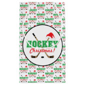 Hockey-kersthockey-sticks en Santa Hat Klein Cadeauzakje (Achterkant)