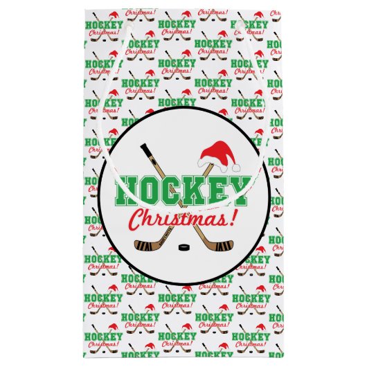 Hockey-kersthockey-sticks en Santa Hat Klein Cadeauzakje (Achterkant)