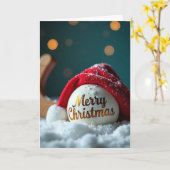 Hockey Kerstkaart Kaart (Gele Bloem)