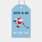 Hockey kerstkerstman geeft N Go Ho! Ho! Cadeaulabel (Voorkant)