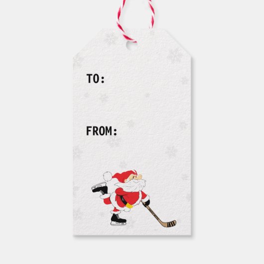 Hockey kerstkerstman geeft N Go Ho! Ho! Cadeaulabel (Achterkant)