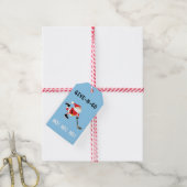 Hockey kerstkerstman geeft N Go Ho! Ho! Cadeaulabel (Met Touw)