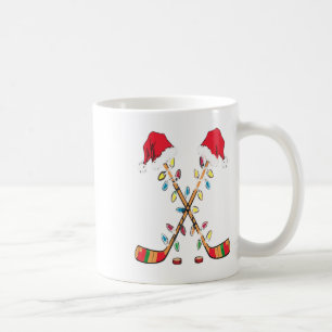 Hockey Kerstman Hoed Kerstverlichting Grappige Spo Koffiemok