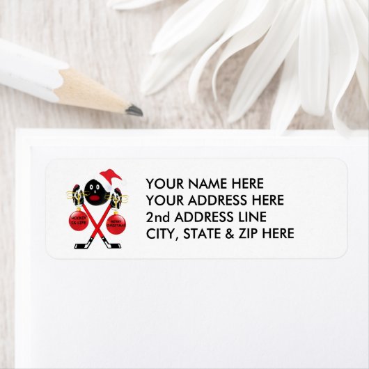 Hockey Kerstmis Etiket (Insitu)