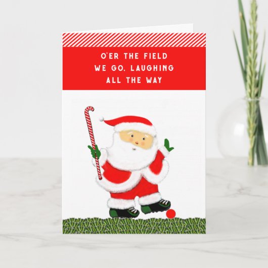 Hockey Kerstmis Feestdagen Kaart (Voorkant)