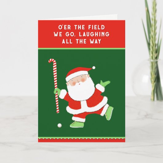 Hockey Kerstmis Feestdagen Kaart (Voorkant)