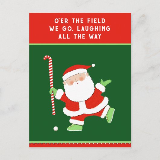 Hockey Kerstmis Feestdagenkaart (Voorkant)