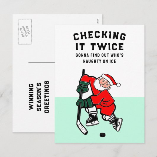Hockey Kerstmis Feestdagenkaart (Voorkant / Achterkant)
