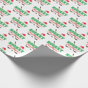 Hockey Kerstmis Hockey Sticks Santa Hat Cadeaupapier