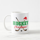 Hockey Kerstmis Hockey Sticks Santa Hat Koffiemok (Links)