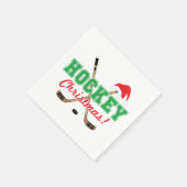 Hockey Kerstmis Hockey Sticks Santa Hat Servet (Hoek)