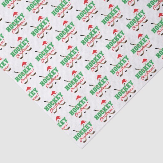 Hockey Kerstmis Hockey Sticks Santa Hat Tissuepapier (Detail)