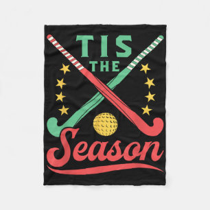 Hockey Kerstmis Is Het Seizoen Schattige Speler Fleece Deken