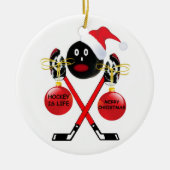 Hockey Kerstmis Keramisch Ornament (Voorkant)