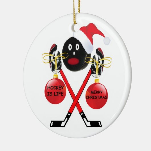 Hockey Kerstmis Keramisch Ornament (Links)